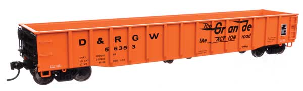 53' Thrall Gondola Denver & Rio Grande Western D&RGW 56353 - 105510 : HO