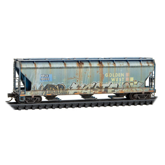 ACF 3-Bay Covered Hopper Weathered Helm Leasing ex-GWS - 09444900 : N