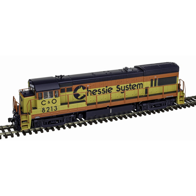 GE U30B Low Nose Phase II No Nose Headlight - LokSound & DCC - Master(R) Gold -- Chessie System C&O #8216 - 10004286 : HO