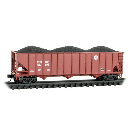 100-Ton 3-Bay Ribside Open Hopper w/Coal Load Burlington Northern Santa Fe BNSF 617893 - 10800641 : N