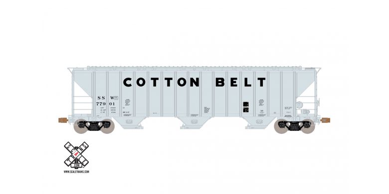 PS-2CD 4785cf 3-Bay Covered Hopper Cotton Belt SSW 77976 - 11096 : HO