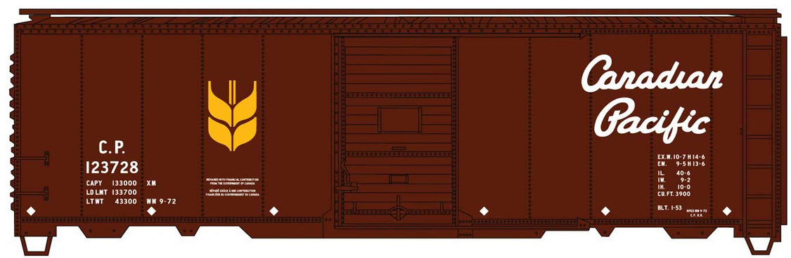 AAR 40' Single-Door Steel Boxcar - Kit -- Canadian Pacific #123728 - 81932 : HO