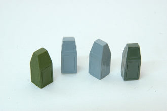 Street Trash Cans (4) Unpainted Metal Castings - 129 : HO