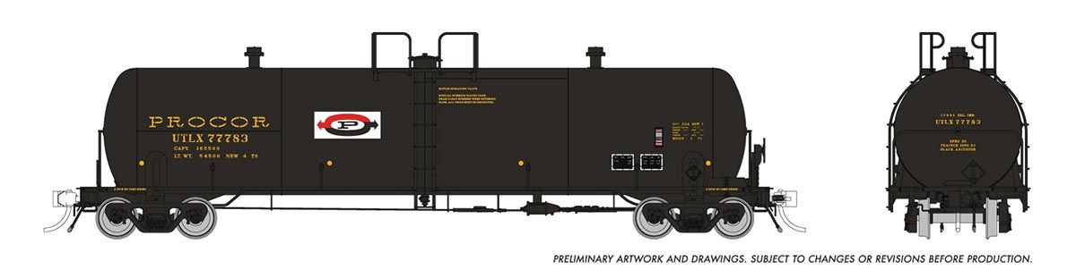 Procor 20K gal Tank Car: UTLX - As Delivered Split P Logo: Single Car #3 - 135023A : HO