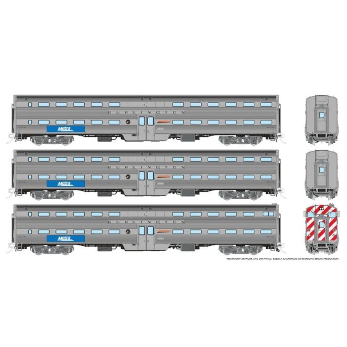 Budd Gallery Commuter Car Metra Burlington Set #2 - 145005 : HO