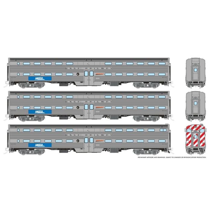 Budd Gallery Commuter Car Metra BNSF Set #2 - 145008 : HO