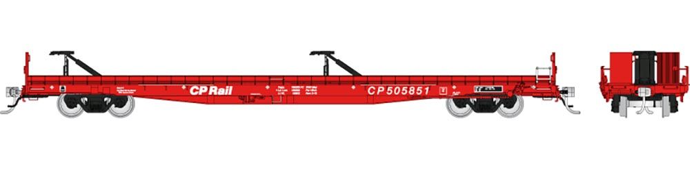 Marine Industries Piggyback Flatcar, CP Rail 60 Ft Flat Car-151004A : HO