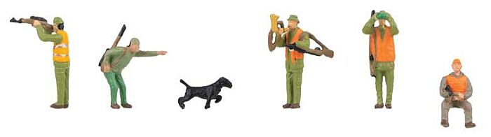 Hunters (5) with Dog - 151689 : HO