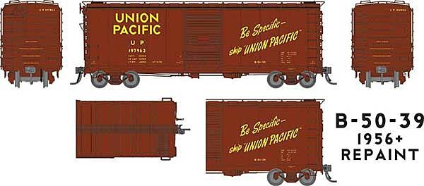 UP Class B-50-39 40' Boxcar Union Pacific UP Repaint - 154007A : HO