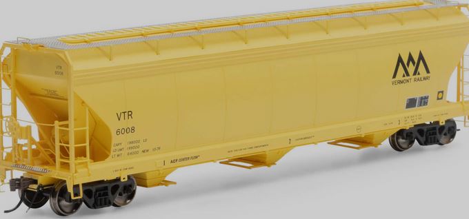 ACF 4600 3-Bay Center Flow Hopper Vermont Railway VTR 6008 - G15430 : HO