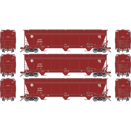 ACF 4600 3-Bay Center Flow Hopper, ATSF (3-pack)-G15433 : HO