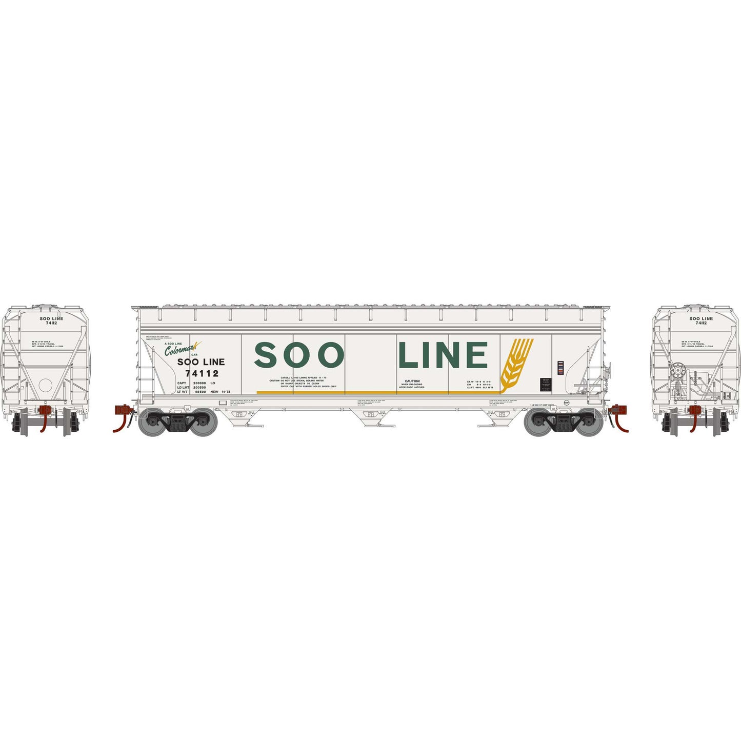 ACF 4600 3-Bay Center Flow Hopper Soo Line SOO 74112 - G15438 : HO