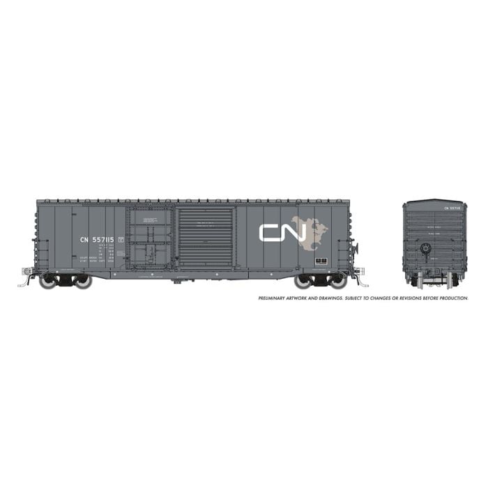 NSC 5304 Plug & Sliding Door Boxcar - Ready to Run -- Canadian National (North America Scheme, gray, white, CNNA Logo)  - 173005 : HO