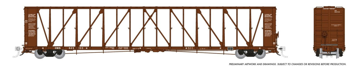 NSC 73' Centerbeam Flatcar - CNIS - Brown: Single Car - 174010A : HO