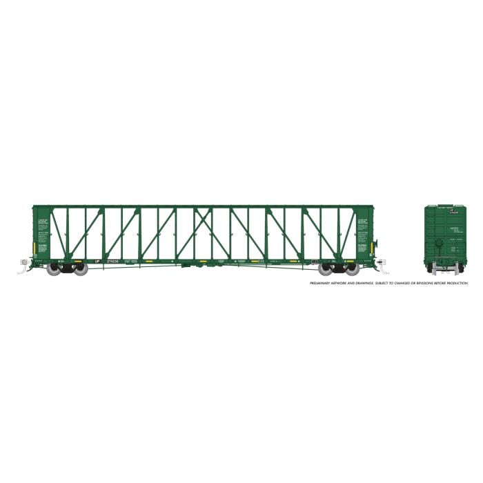 NSC 73' Centerbeam Flatcar Union Pacific - Green / Patchout: Single Car - 562016A : N
