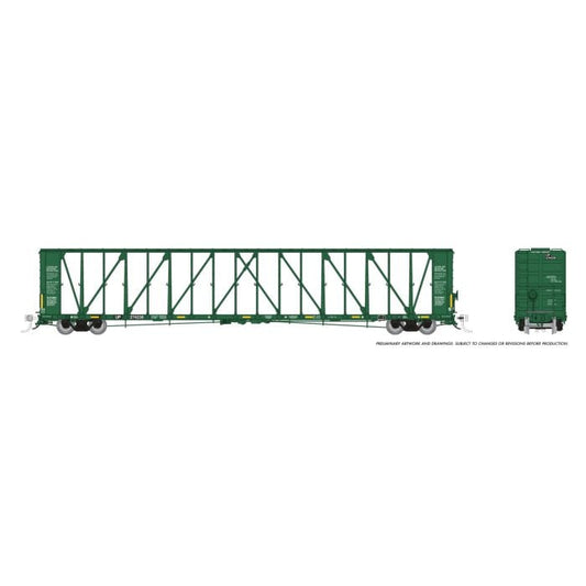 NSC 73' Centerbeam Flatcar Union Pacific - Green / Patchout: Single Car - 562016A : N
