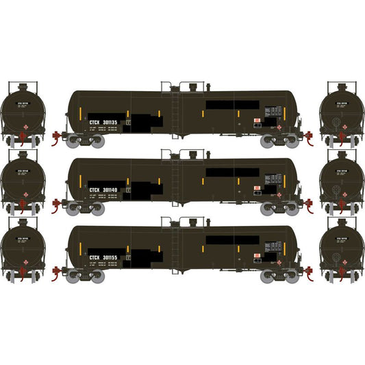 30K gal Ethanol Tank Car (3-Pack) CTCX #301135/301140/301155, "Prime For Grime" - 18037 : N