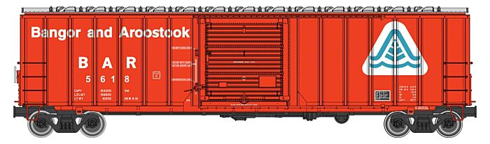 50' ACF Exterior Post Boxcar - Bangor & Aroostook BAR 5674 - 1878 : HO