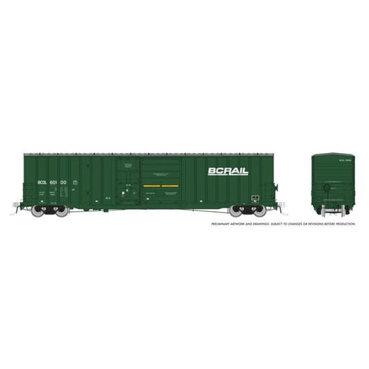 Trenton Works 6637cuft boxcar: BC Rail - As-Delivered: Single Car #1 - 191001A : HO