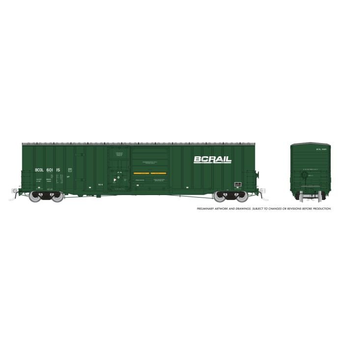 Trenton Works 6637cuft boxcar: BC Rail - As-Delivered: Single Car #2 - 191002A : HO