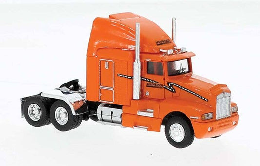 1984 Kenworth T600 Sleeper-Cab Tractor Schneider National (orange, black) - 85931 : HO