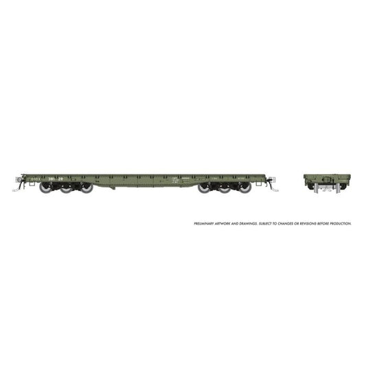 Magor 54' Flatcar: DODX - Early Patch - 199002A : HO