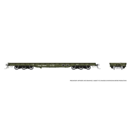 Magor 54' Flatcar: DODX - Early Repaint - 199003A : HO