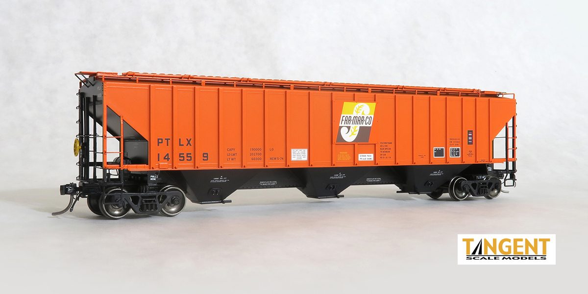 PS-2CD 4750 3-Bay Covered Hopper PTLX 14527 Far-Mar-2004501 : HO