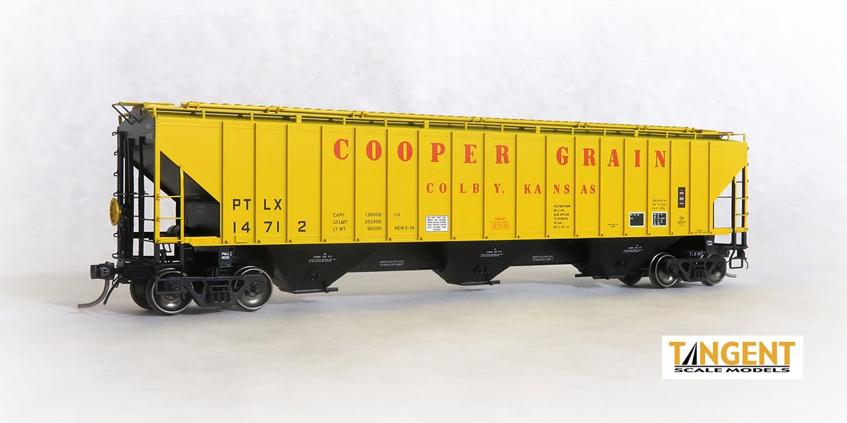 PS-2CD 4750 3-Bay Covered Hopper PTLX 14711 Cooper Grain - 2005101 : HO