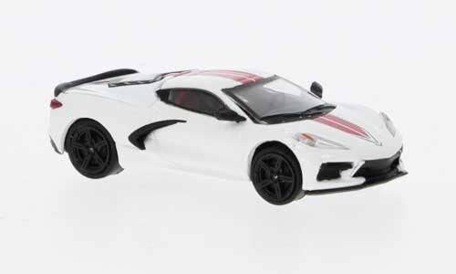 2020 Chevrolet Corvette (C8) Stingray - Assembled -- White, Red, Black - PCX870673 : HO