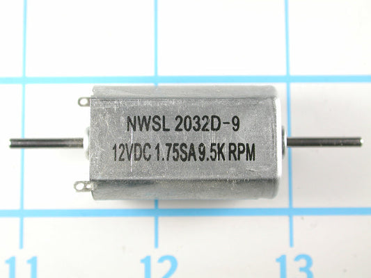 Flat Can Motor 12 Volt DC 20 X 32mm Double Shaft 2mm Dia. X 17mm 9500rpm - 2032D9