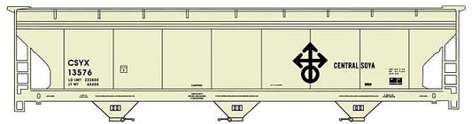 ACF 47' 3-Bay Center-Flow Covered Hopper Kit Central Soya CSYX #13576 - 2119 : HO