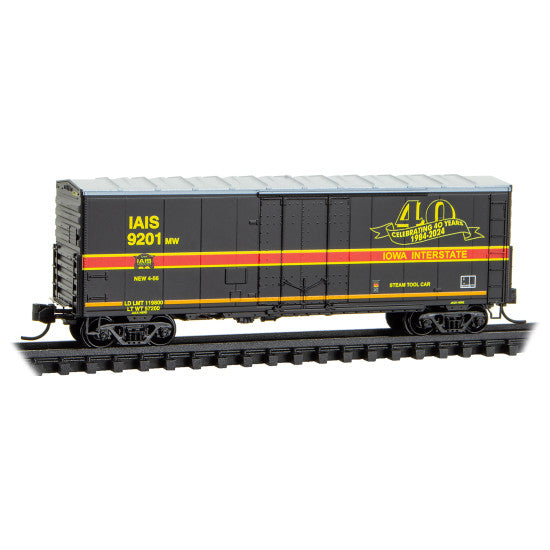 40' Plug-Door Boxcar No Roofwalk - Ready to Run -- Iowa Interstate #9201 40th Anniversary - 07400500 : N