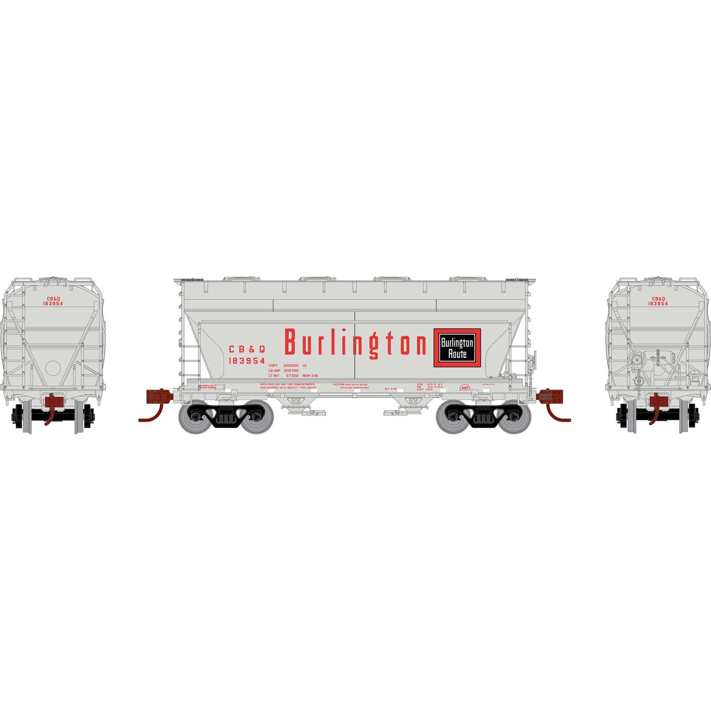 ACF 2970 2-Bay Covered Hopper CB&Q 183954 - GN24690 : N