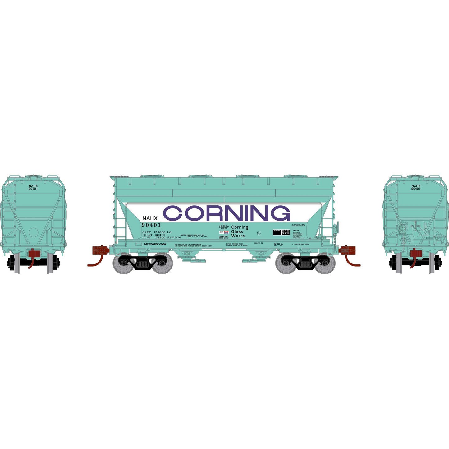 ACF 2970 2-Bay Covered Hopper - Corning NAHX 90401 - GN24692 : N