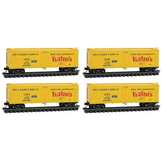 40' Double-Sheathed Wood Reefers N E. Kahn’s Sons Co. 4-Car Runner Pack #238 - 98300238 : N