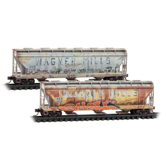 3-Bay Covered Hoppers The Andersons Company ex-Wagner Mills Weathered 2-Pack - 98305105 : N