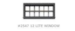 12-Pane Window with Precut Glazing 75 x 32" Scale - 2547 : N