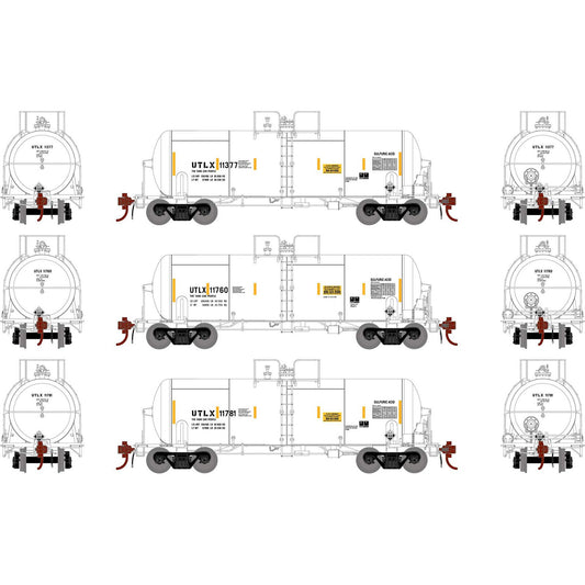 13600 Gal Acid Tank Car UTLX (3-Pack)-G25770 : HO