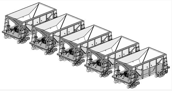 Soo/WC/DSSA 50 Ton Ore Car Kit 5-Pack - 260501 : HO