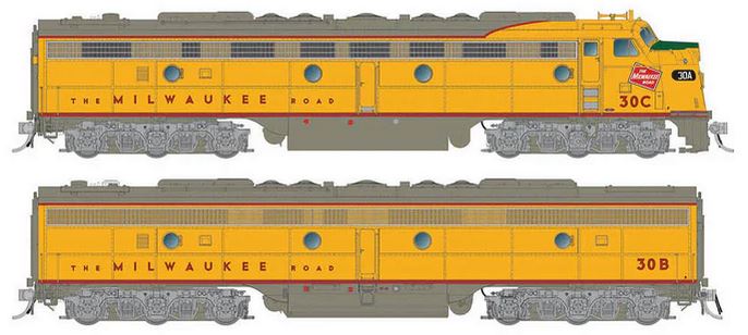 EMD E8A/B - Milwaukee Road #30C/30B w/ESU Loksound Sound & DCC - 28556 : HO