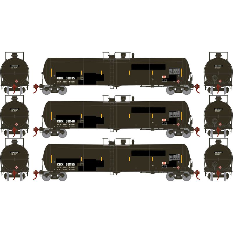 30,000-Gallon Ethanol Tank Car, CTCX #1 (3-pack) - 29933 : HO