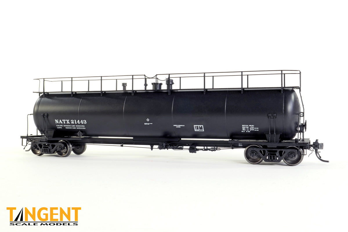 NATX “Black Lease Repaint” 1990+ NACC 1963-Design 20,500gal Non-Insulated Tank Car #21436 - 3101301 : HO