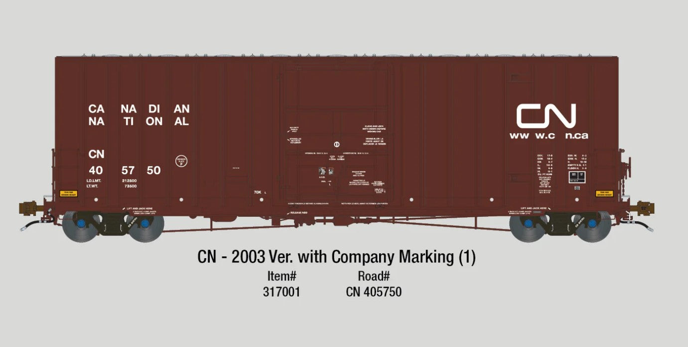 Transcona Shops 50' Plate F Boxcar 1st Run - CN 2003 Version w/ Dots #405751 - 317002 : HO