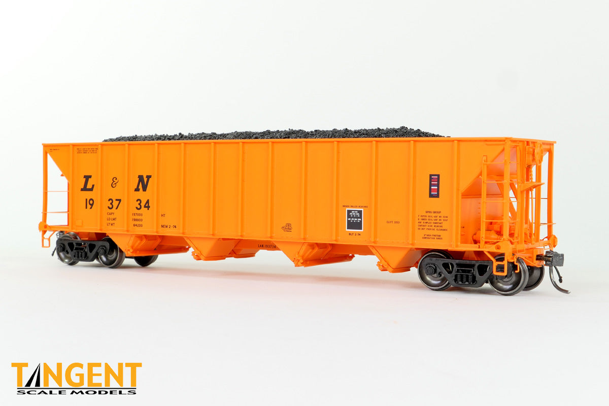 Bethlehem Steel 3350CuFt Quad Coal Hopper Louisville & Nashville (L&N) “Delivery Orange” 1974 #193589- 32014-11 : HO