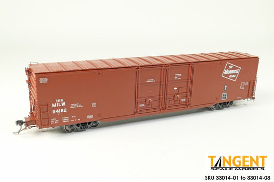 Greenville 6,000CuFt 60′ Double Door Box Car Milwaukee Road MILW 114185 - 33014-06 : HO