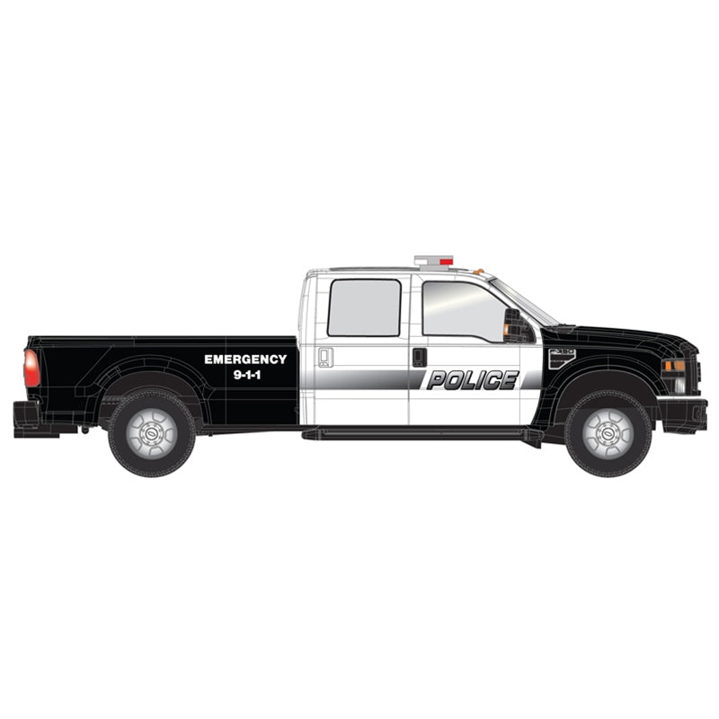 Ford F-350 Crew Cab Pickup Truck (Black & White Police) - 35000008 : HO