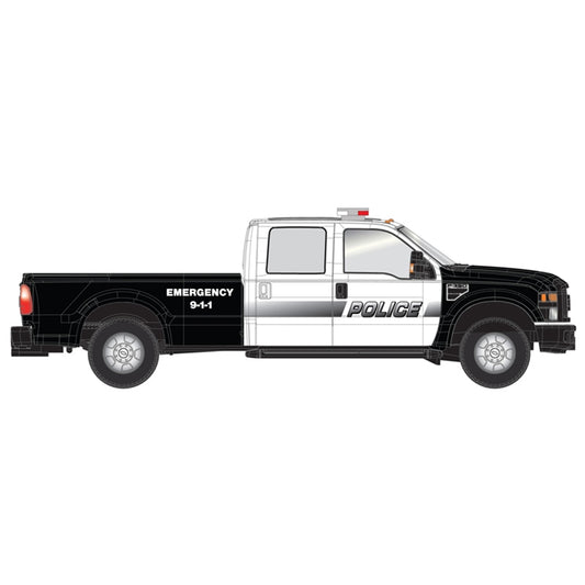 Ford F-350 Crew Cab Pickup Truck (Black & White Police) - 35000008 : HO