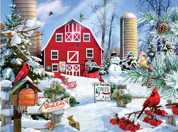 A Snowy Day on the Farm 1000 piece Puzzle - 35025