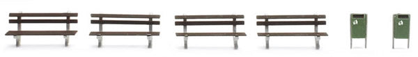Park benches set A (4 pcs) - 387244 : HO